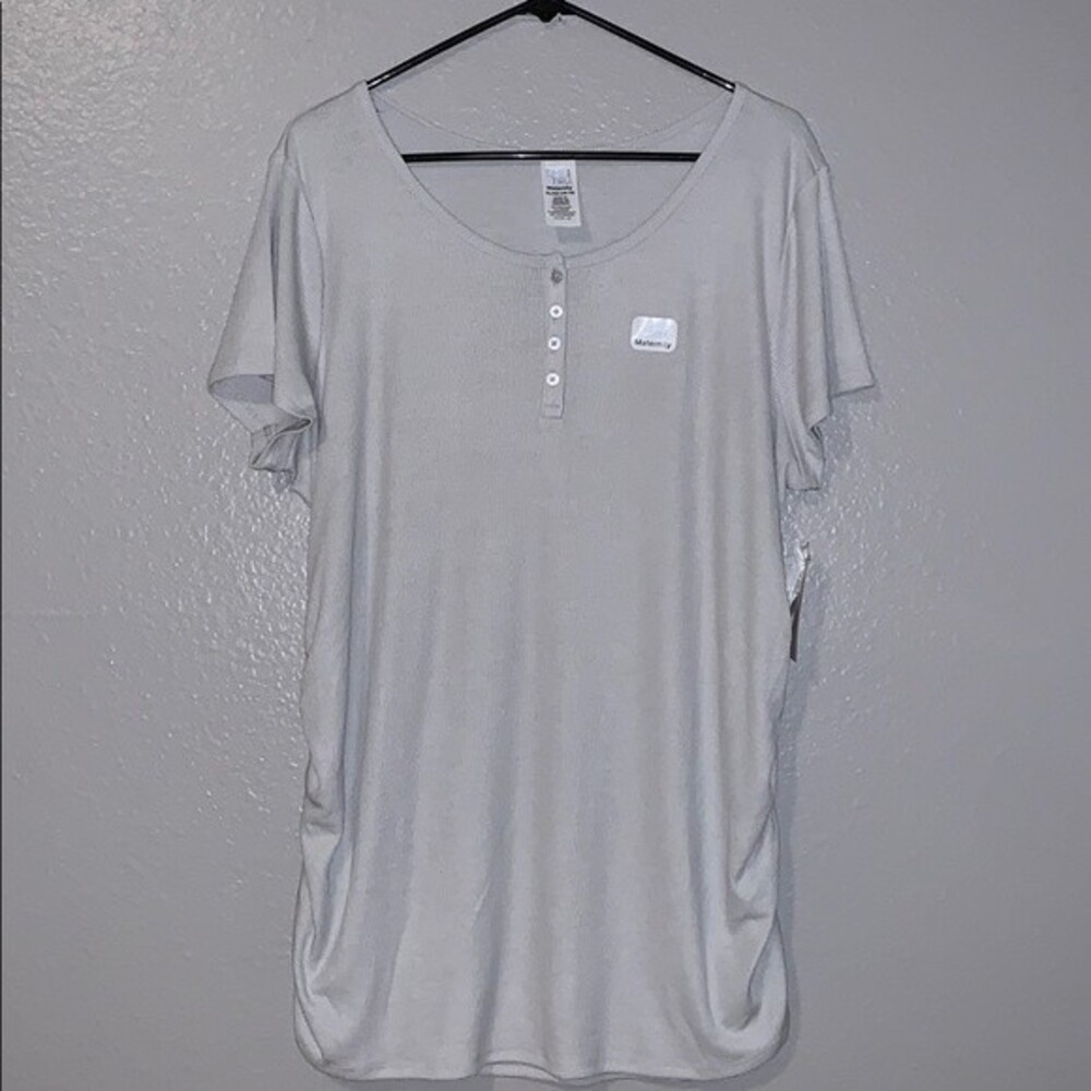 Time and Tru Maternity Short Sleeve Henley